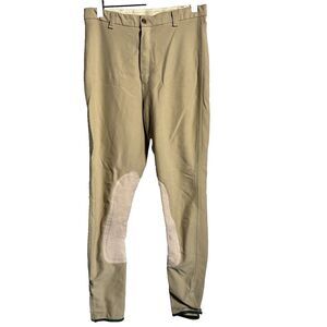 Devon Aire Tan Breech Riding Pants Womens 27 Leather Patches High Rise‎ Stretch